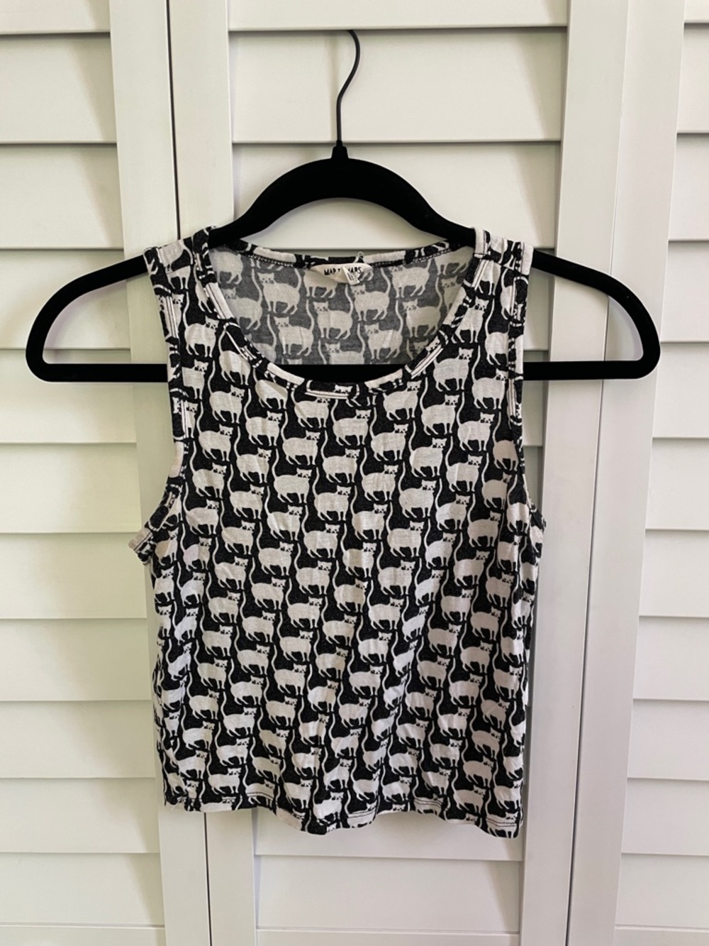 Cat Pattern Sleeveless Crop Top